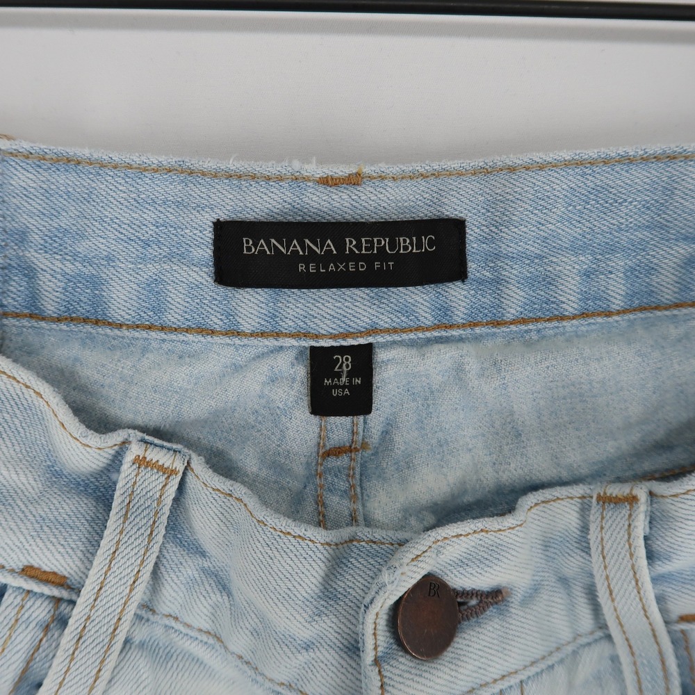 Banana Republic Mens‎ Relaxed Fit Jeans 28 Button Fly Bleach Blue Selvedge USA - Picture 5 of 8